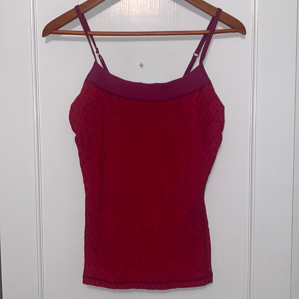 PrAna pink patterned shelf bra tank